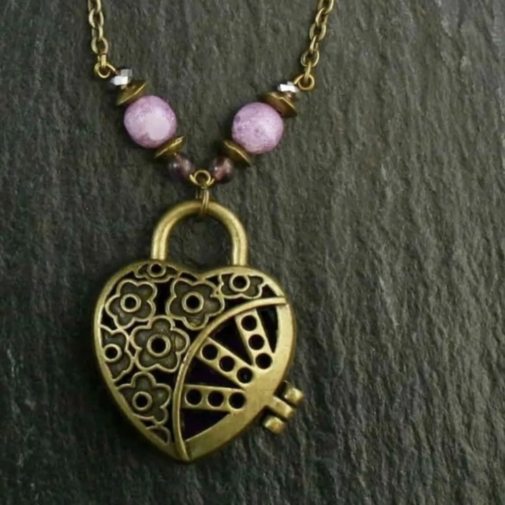 Purple Locket Diffuser Necklace
